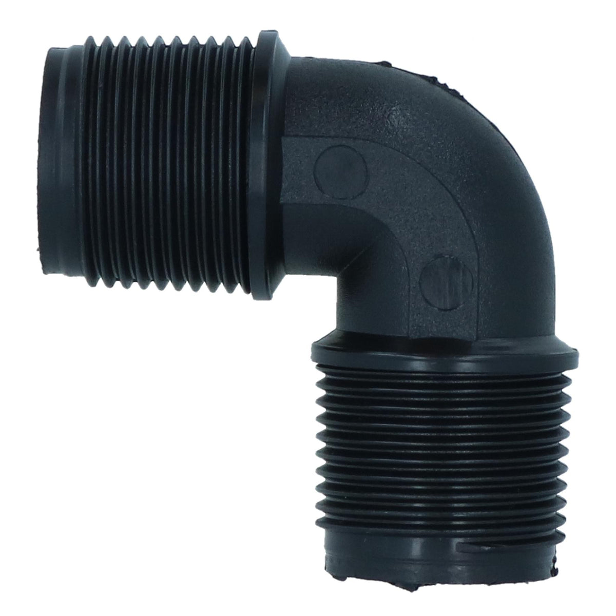 Polypropylene PP 1/2in BSP Male x Male Threaded 90° Elbow Connector