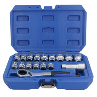 3/8in and 1/2in Drive Go Through Go-Thru Metric Socket Set 10 – 24mm 17pc