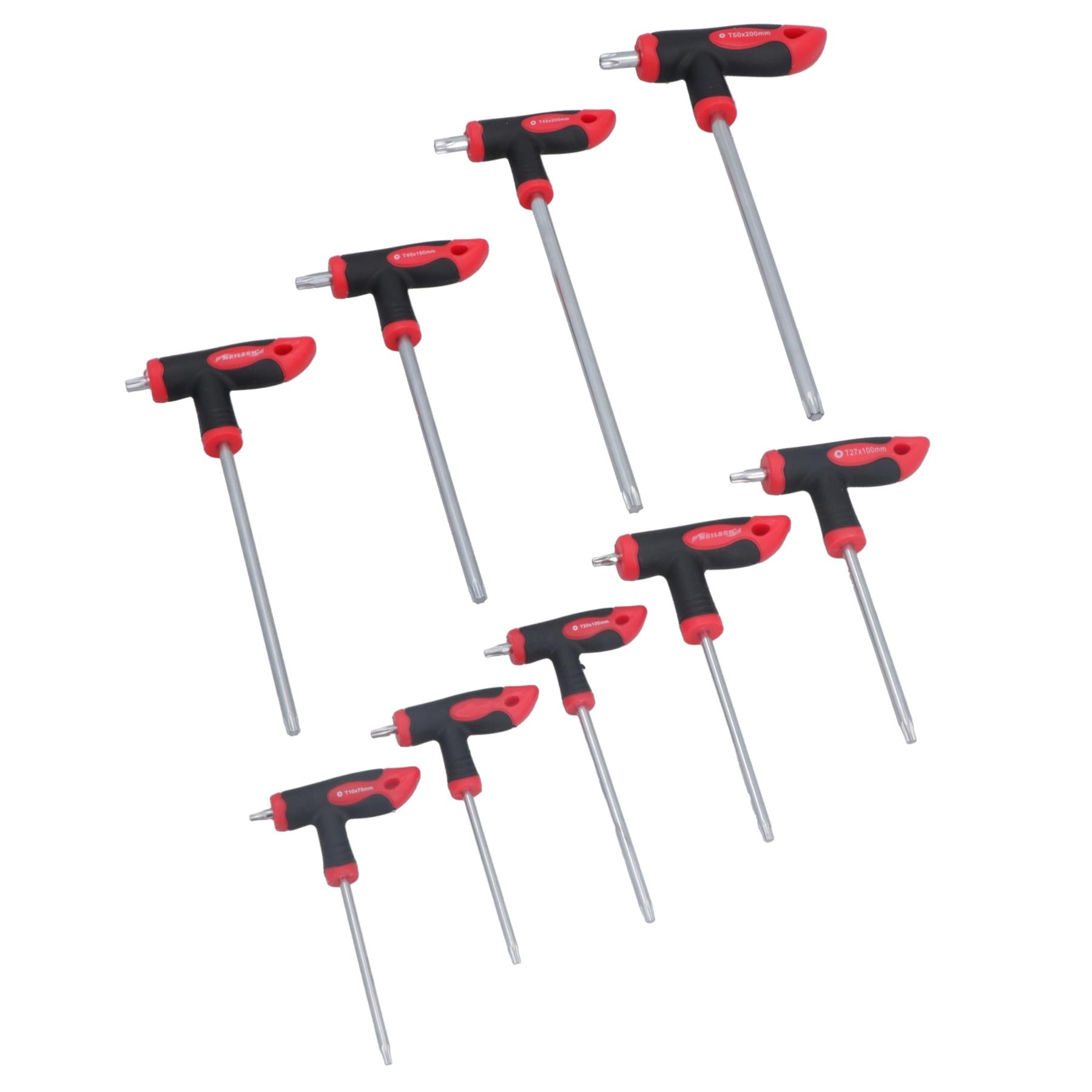 9-teiliger Torx-Stern-Sicherheitsschlüsselsatz mit T-Griff, manipulationssicher, T10 – T50, hohes Drehmoment