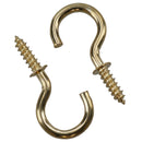 Shouldered Screw Hooks Fasteners Hanger Brass Plated 10mm Dia 19mm Length
