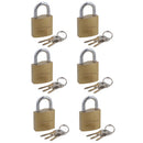 32mm Iron Padlock Security Lock Brass Finish with Hardened Steel Shackle