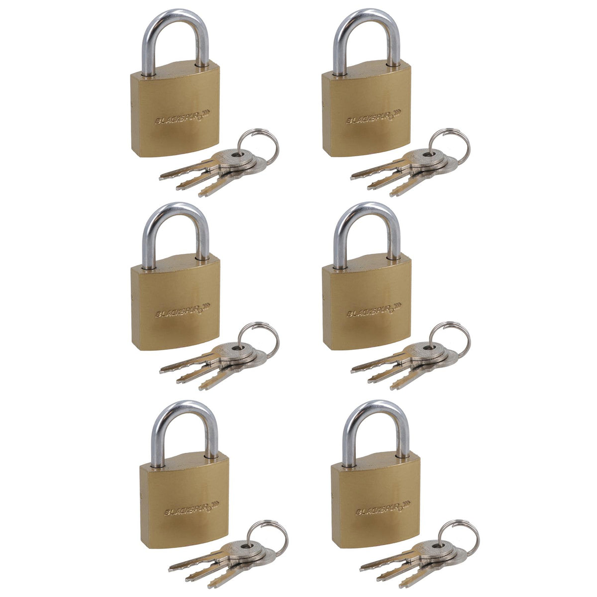 32mm Iron Padlock Security Lock Brass Finish with Hardened Steel Shackle
