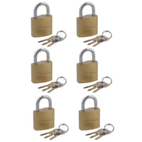 32mm Iron Padlock Security Lock Brass Finish with Hardened Steel Shackle