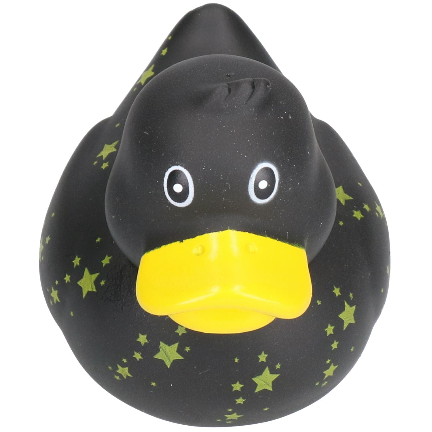 Black Star Rubber Vinyl Squeaky Duck Dog Toy With Internal Squeak 8x10cm