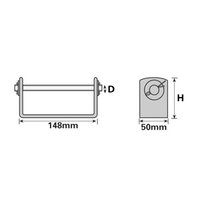Boat / Jetski / Dinghy Trailer Roller Bracket 148mm 19mm Spindle UBR19