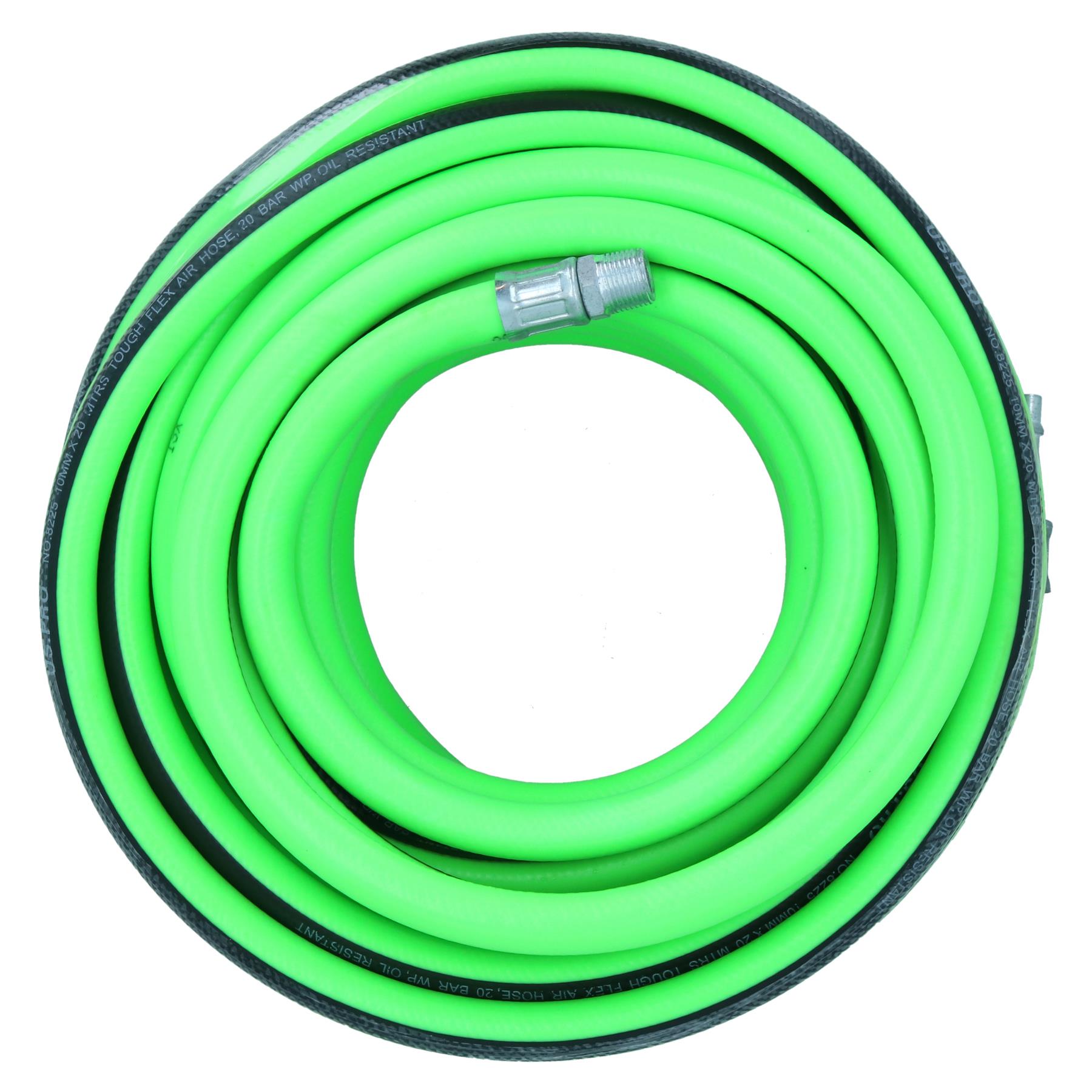 20 Meter/65 Fuß Kompressor Luftschlauch 10mm Innengummi + Armaturen