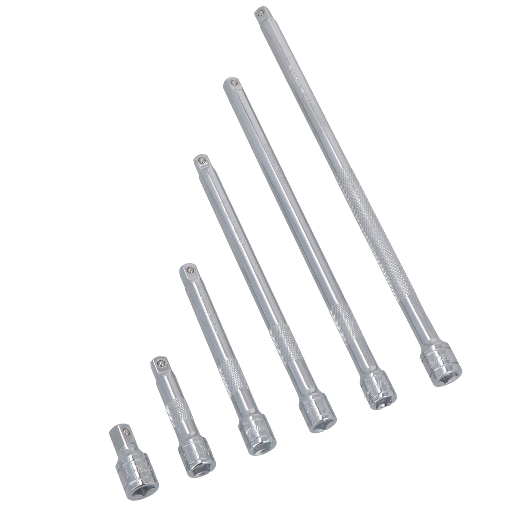 Jeu de 6 rallonges pour douilles droites à entraînement 3/8" 38 mm - 300 mm