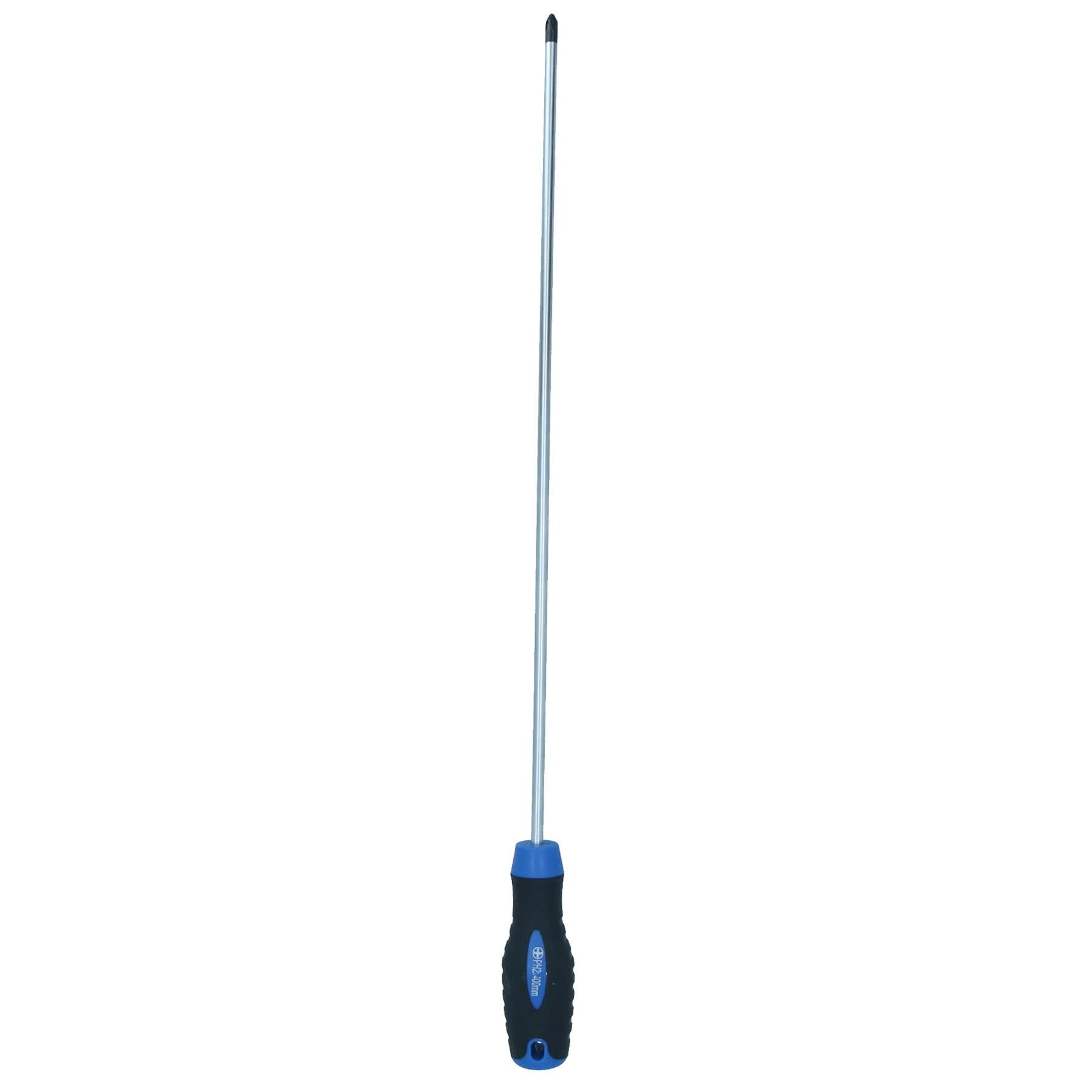 Tournevis extra long Phillips PH2 longueur totale 400 mm avec manche en caoutchouc TE549