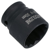 30mm 1/2in. Drive Shallow Metric Impact Impacted Socket 12 Sided Bi-hex