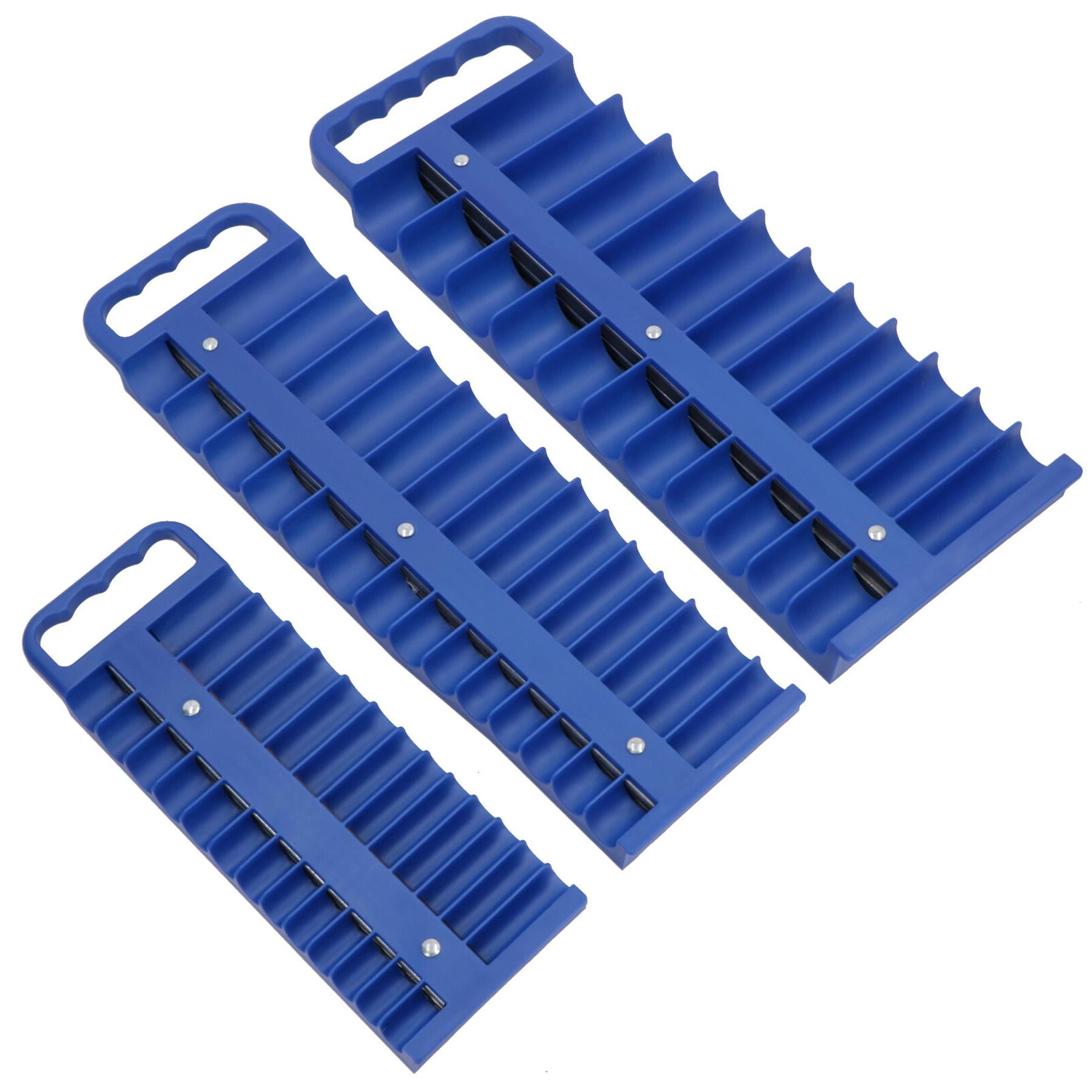 Magnetic Socket Holder Storage Carry Handle Mixed Drive Shallow + Deep 3pc