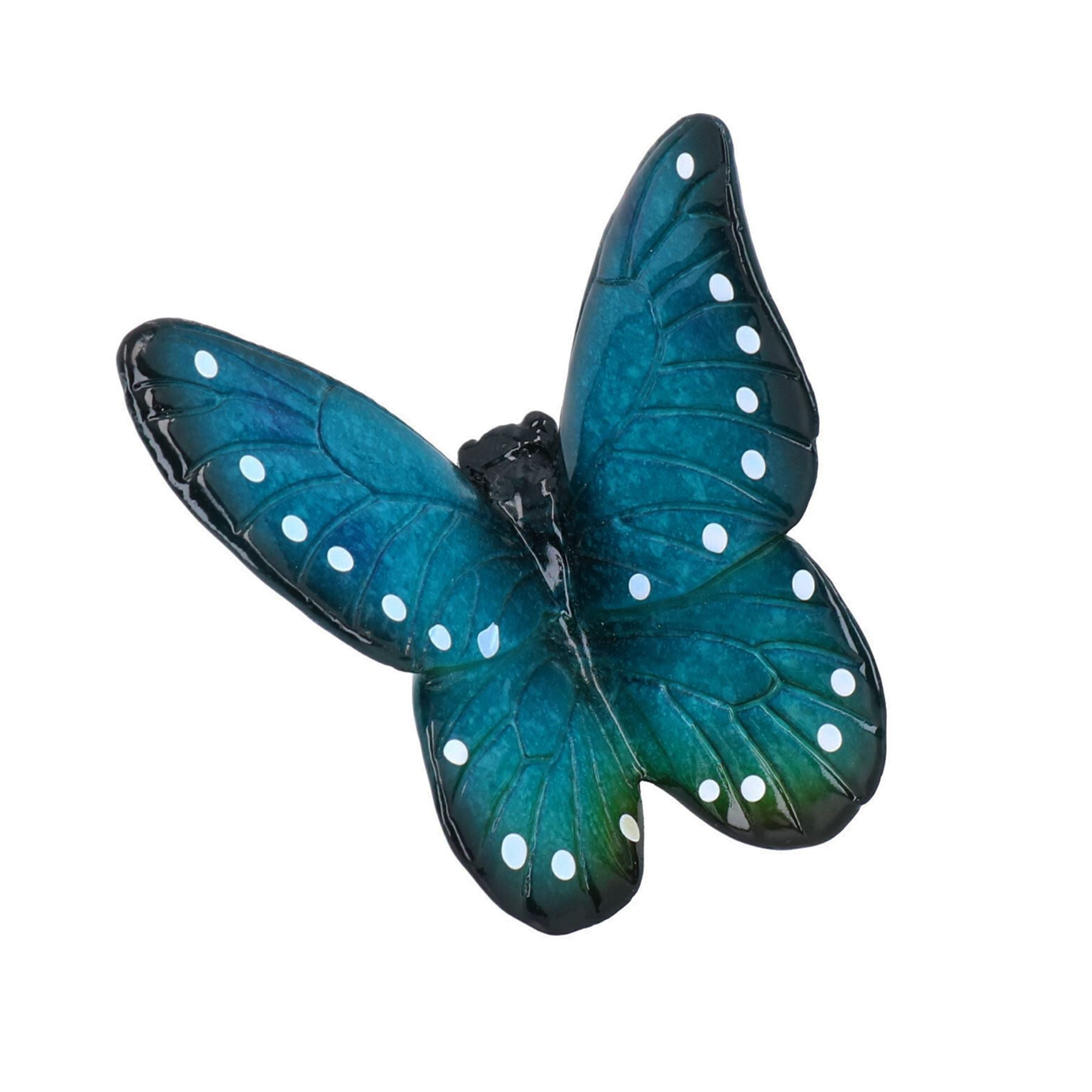 Blue Wall Mount Pair Butterflies Resin Shed Sculpture Statue Garden Butterfly