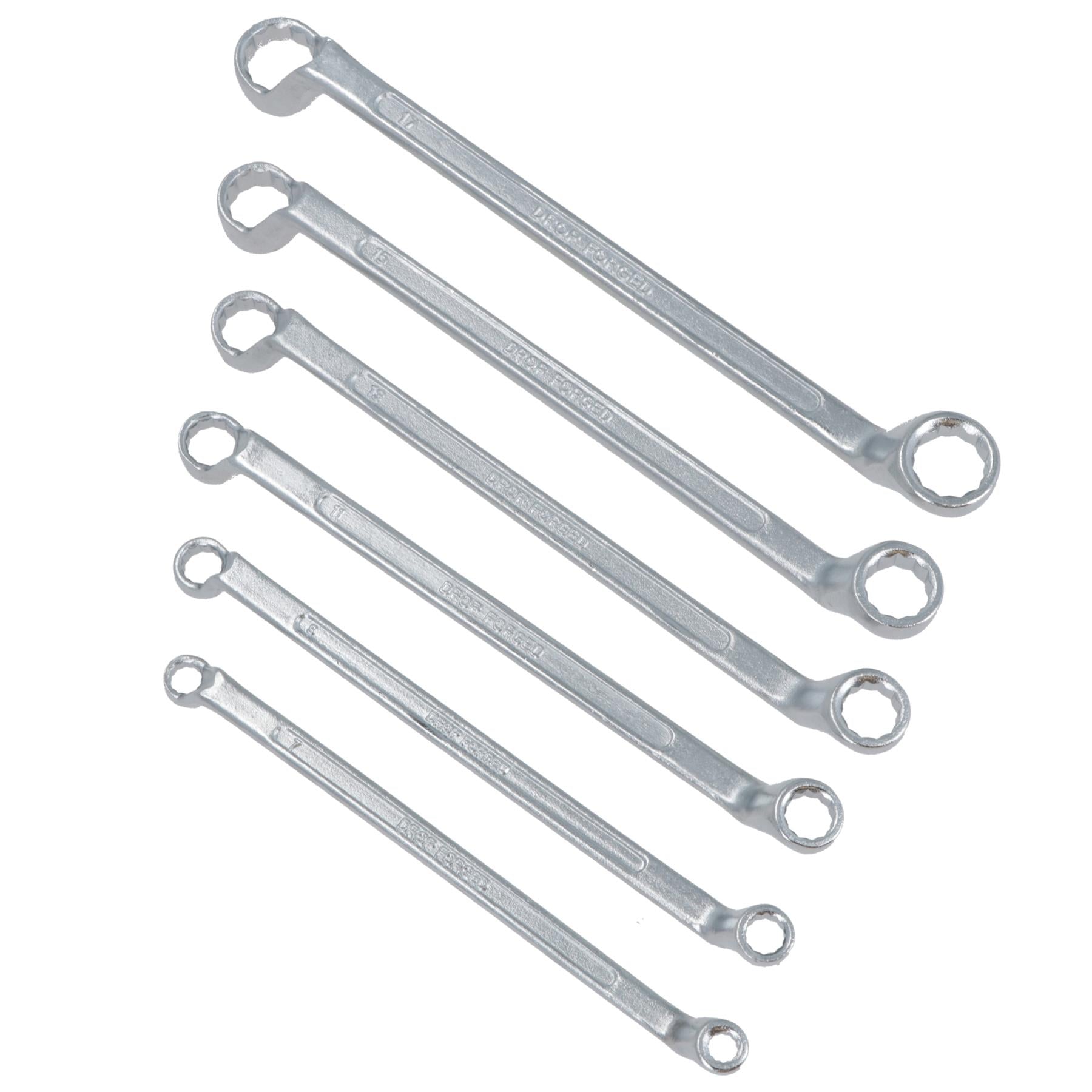 Metric Double Ended Bi-hex Ring Spanners 6mm - 17mm 6 Spanners 12 Sizes