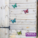 12 Multi-coloured Small Metal Butterflies Garden/Home Wall Art Ornament