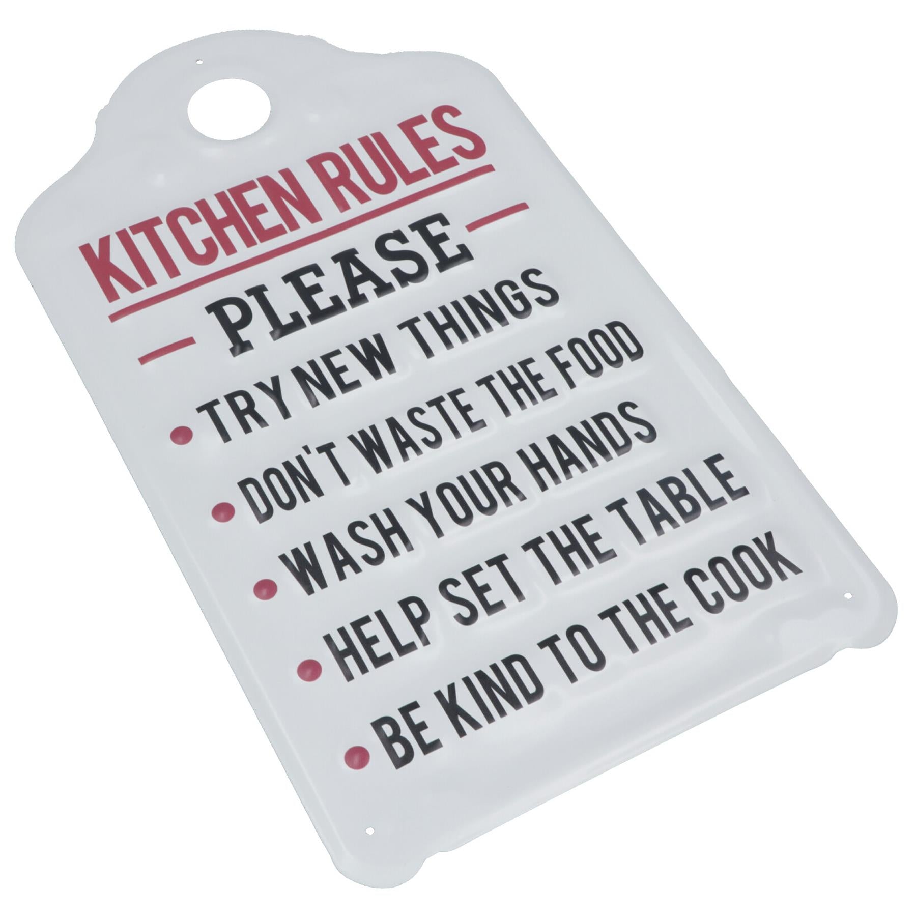 Kitchen Rules Sign Plaque Metal Wall Door House Home Pantry Dinning Room