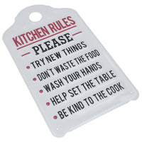 Kitchen Rules Sign Plaque Metal Wall Door House Home Pantry Dinning Room