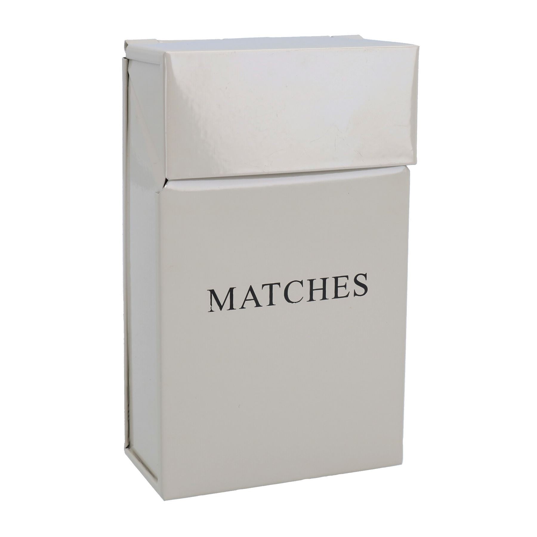 Cream Match Box Holder Long Matches Powder Coated Sheet Metal Fireplace