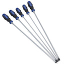5pc Extra Long Screwdriver Flat Slotted Pozi Phillips Headed Total Length 450mm