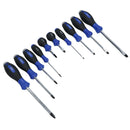 Screwdriver Set With Magnetic Tips Cushioned Grip Phillips + Slotted 10pc