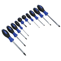 Screwdriver Set With Magnetic Tips Cushioned Grip Phillips + Slotted 10pc