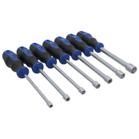 Lot de 7 tournevis à écrous hexagonaux extra longs métriques avec douilles rotatives de 5 à 13 mm à poignée souple