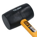 16oz Black Rubber Mallet Non Marking Hammer With Fibreglass Handle Shaft