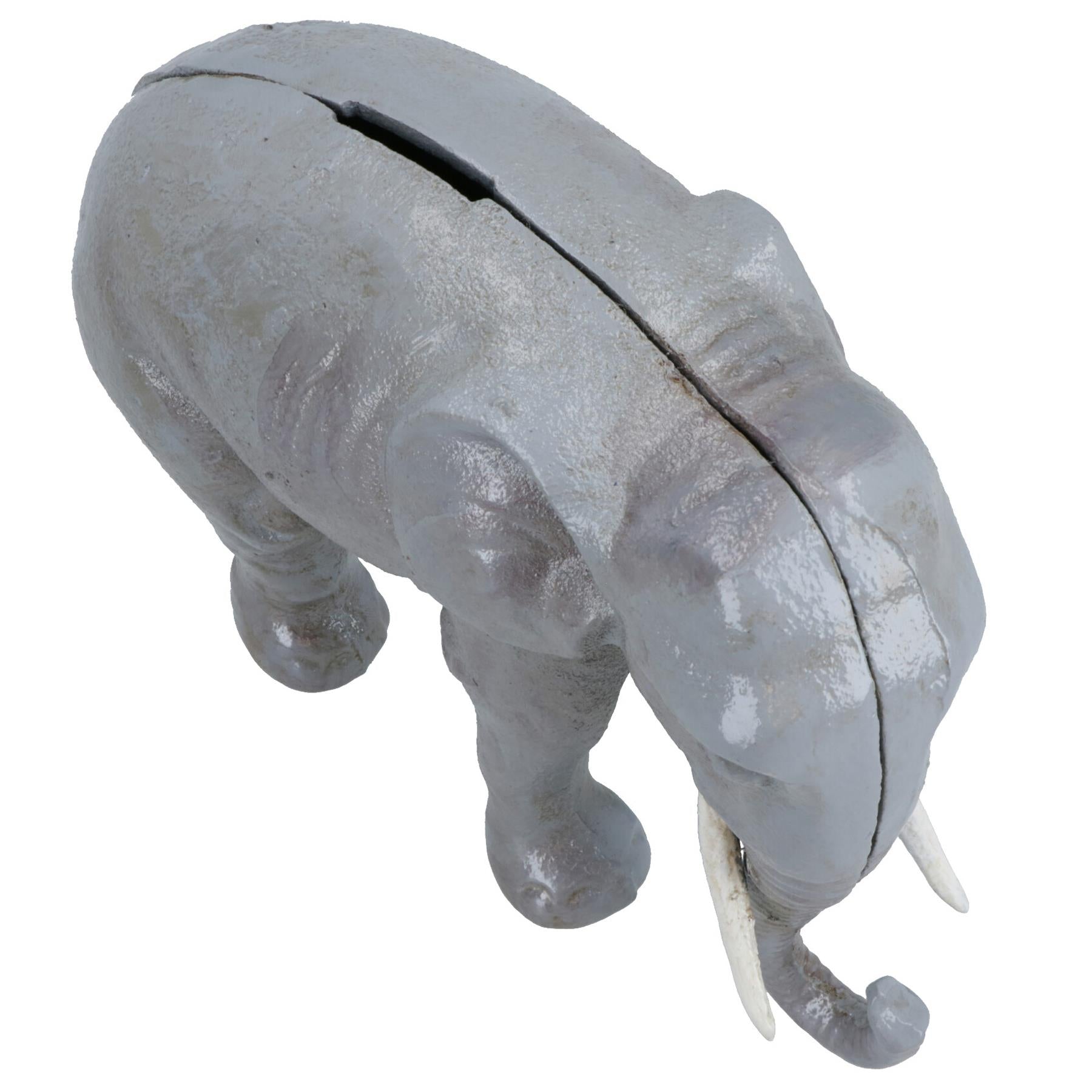 Elephant Money Bank Box Cast Iron Coin Cash Change Jar Animal Safari Africa