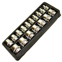 3/8"-Antrieb, flach und tief, metrisch, 6-seitig, Einzelsechskant-Steckschlüsseleinsätze, 8–21 mm, 31-tlg.