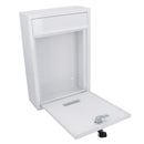 White Wall Mounted Lockable Metal Post Box Outdoor Letter Mail Box Keyed