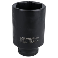 40mm Metric 1/2” Drive Deep Rear Hub Axle Nut Socket 6 Sided Single-Hex