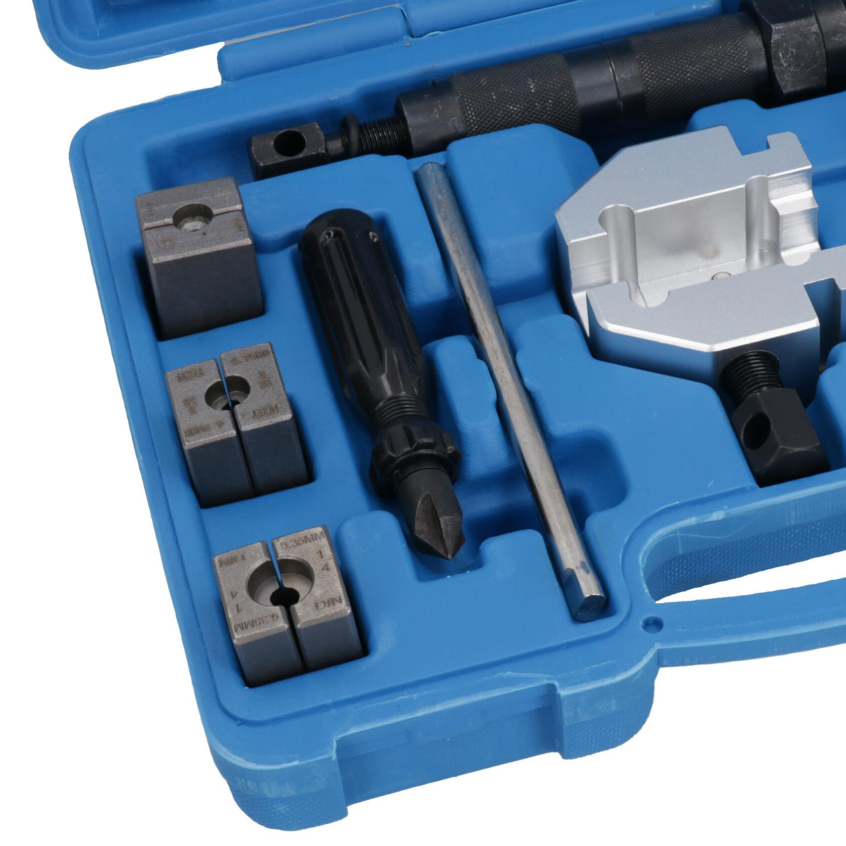 Kit d'outils d'évasement de conduites de frein SAE + DIN pour tuyaux 3/16" 4,75 mm 5 mm 1/4"