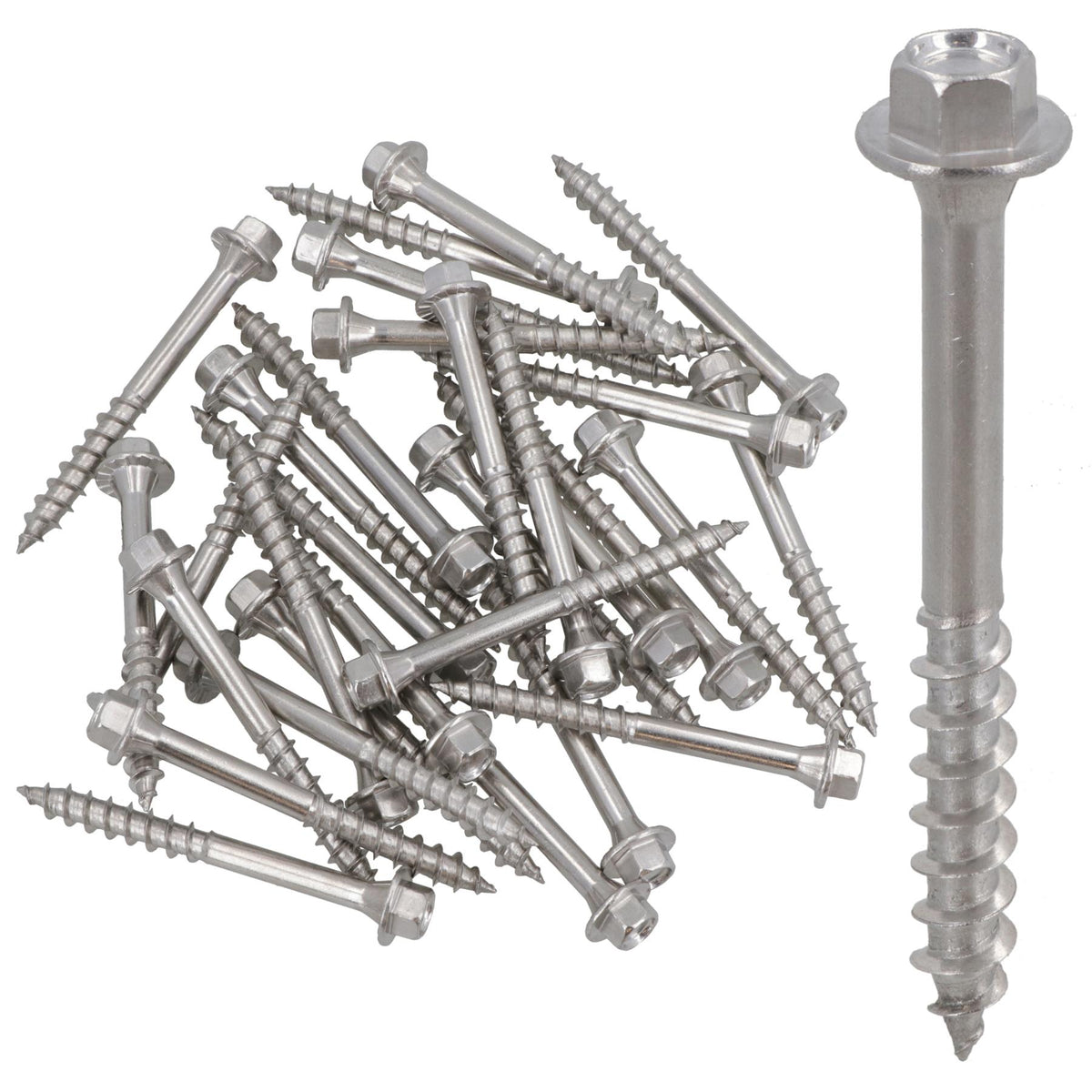 63mm Timber Wood Screws For Railway Sleepers Hex Head Stainless Steel 30pc