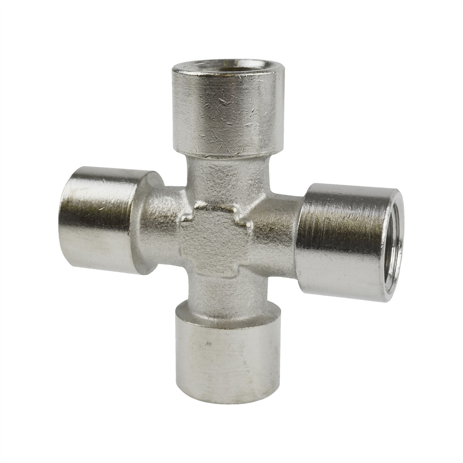 4-Way Cross Fitting All Female Thread Manifold Air / Hydraulic Fitting ...