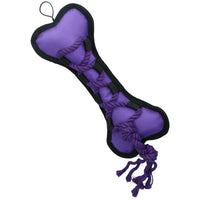 Purple Cross Tug Rope Bone Doy Play Toy With Squeak 30x13x3cm