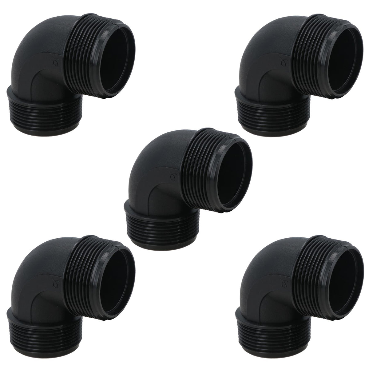 Polypropylene PP 1-1/2in BSP Male x Male Threaded 90° Elbow Connector