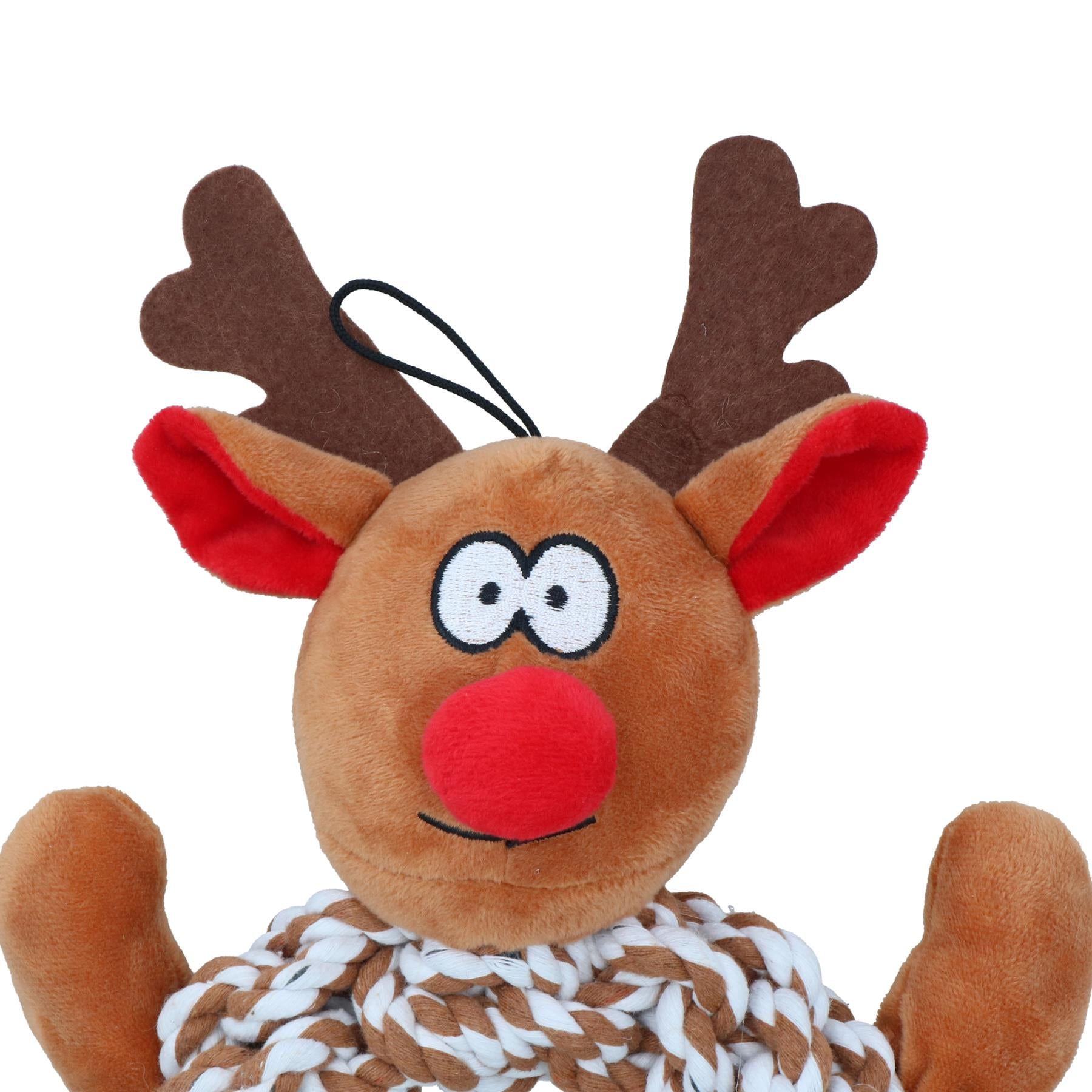 Jouet en peluche couinant en forme de renne pour chien, cadeau de Noël