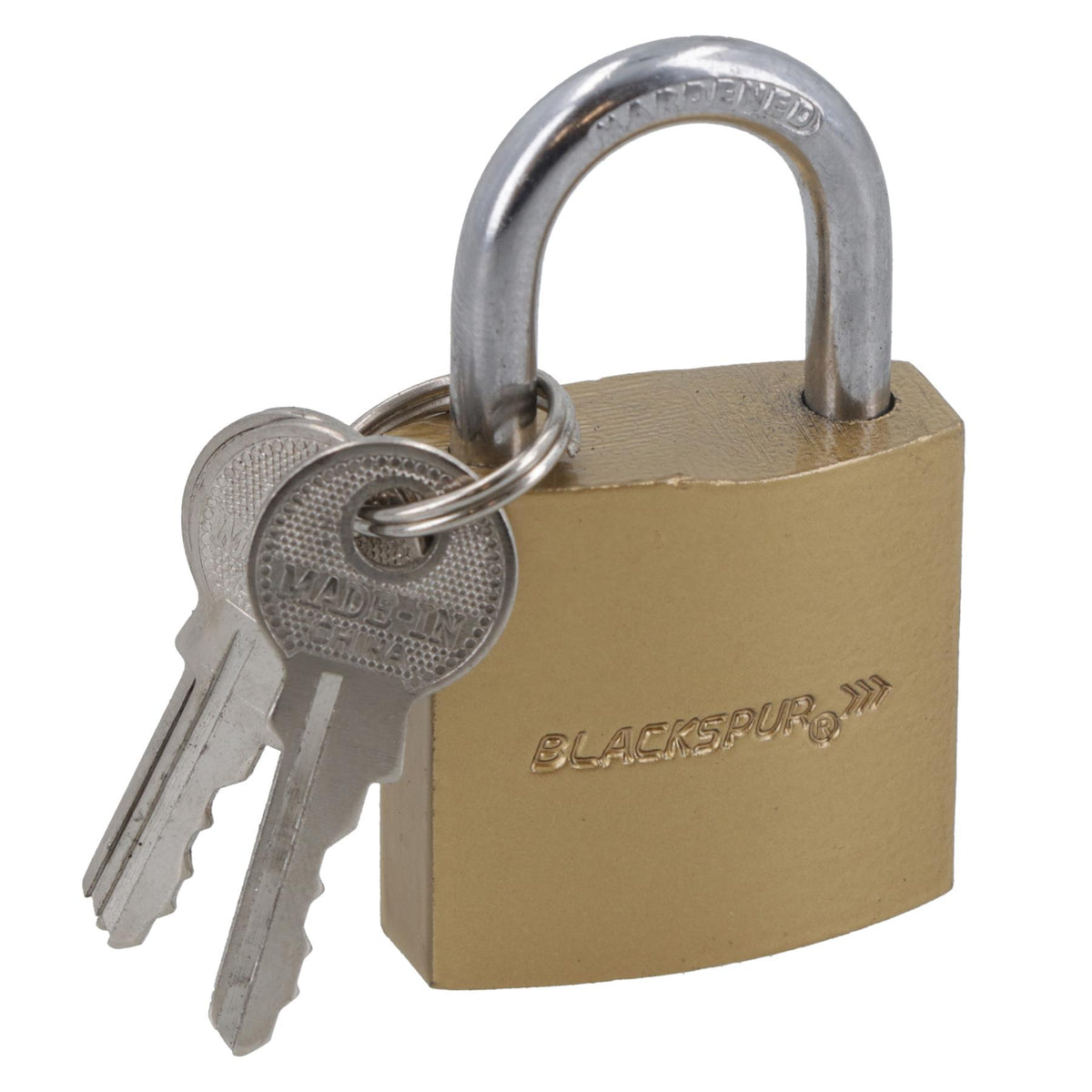 32mm Iron Padlock Security Lock Brass Finish with Hardened Steel Shackle