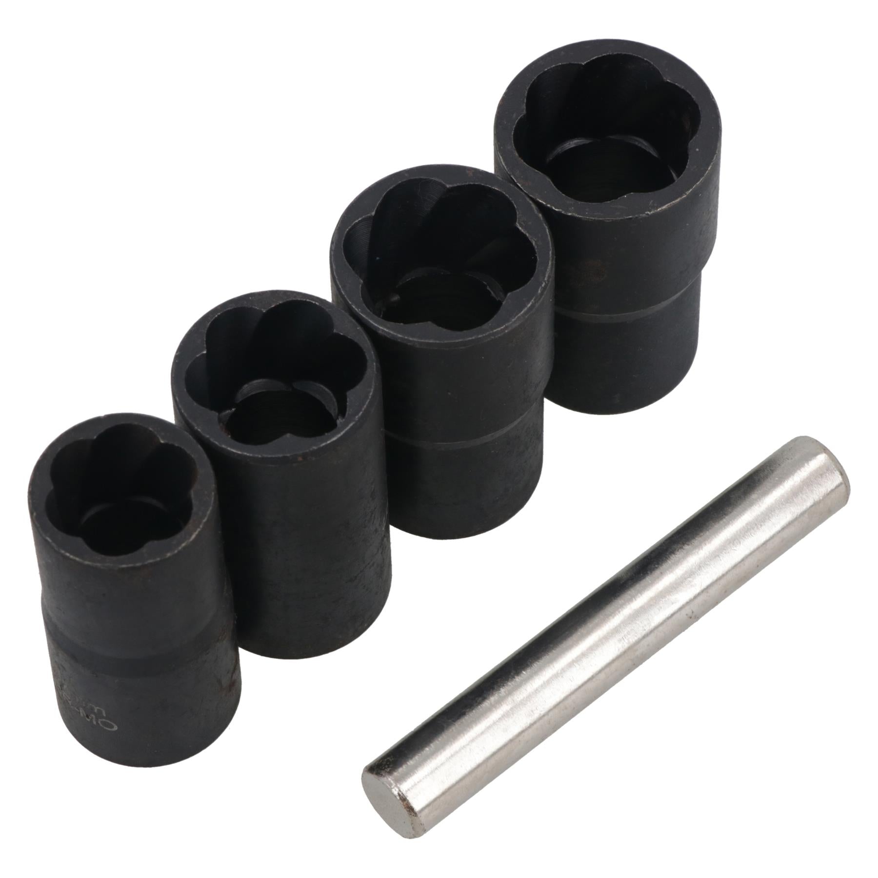 Lot de 5 douilles torsadées 1/2" pour enlever les écrous de roue cassés 17 mm - 22 mm
