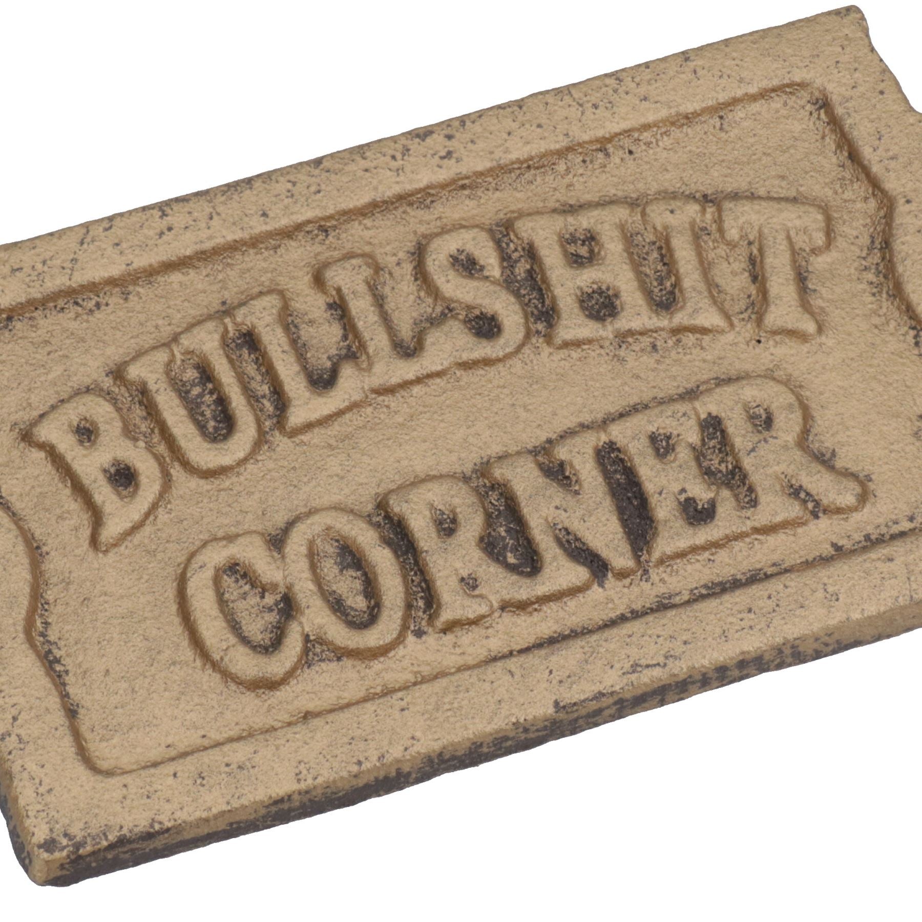 Bullsh*t Corner Gusseisen Schild Plakette Tür Wand Haus Haus Tor Garten Humor