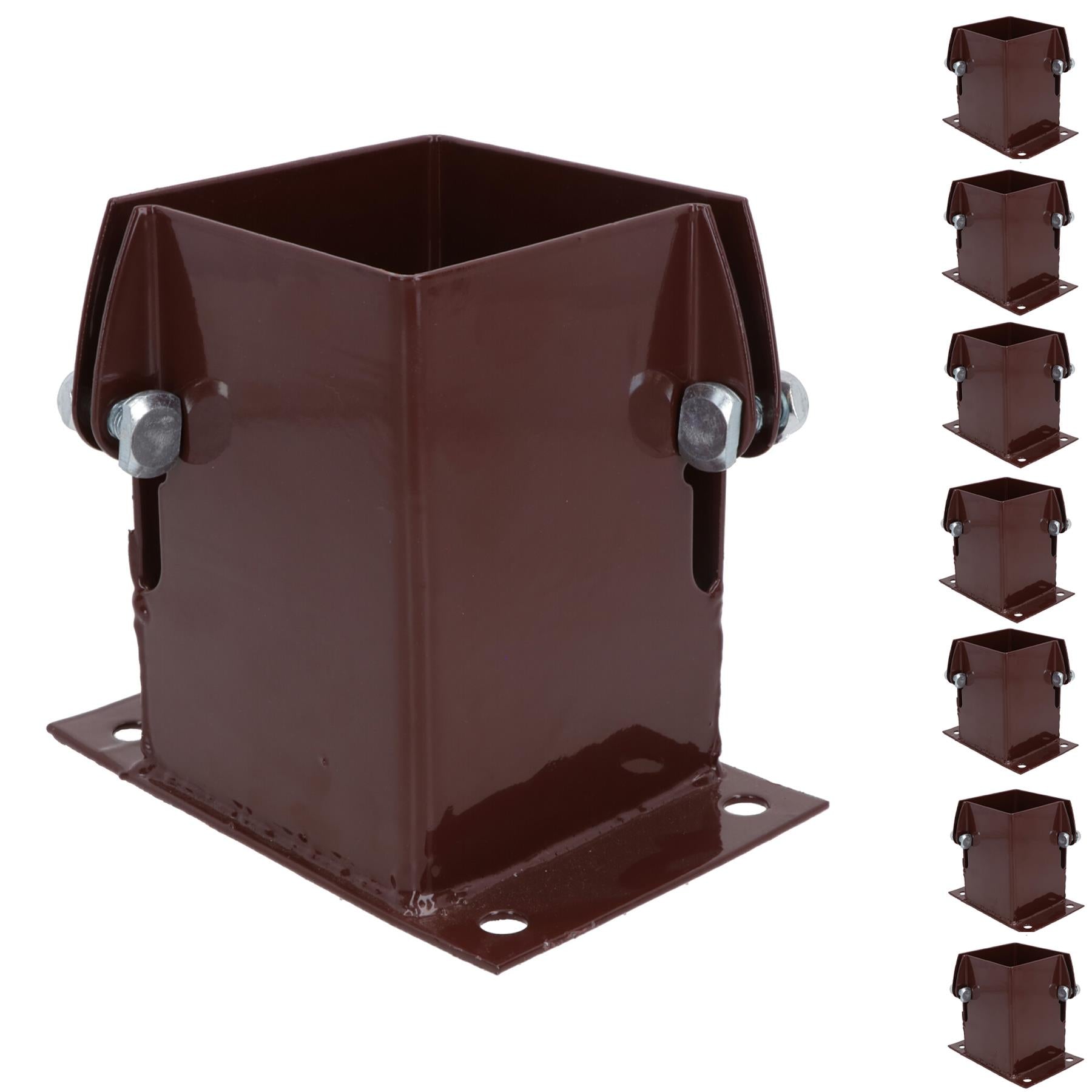 Flush Fit Fence Post Bolt Down Shoe Holder Support Clamp 75mm or 100mm