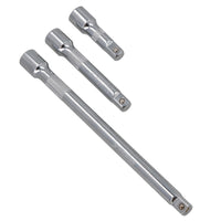 Jeu de 3 rallonges à cliquet à douille droite 1/2" 75 mm 125 mm 250 mm