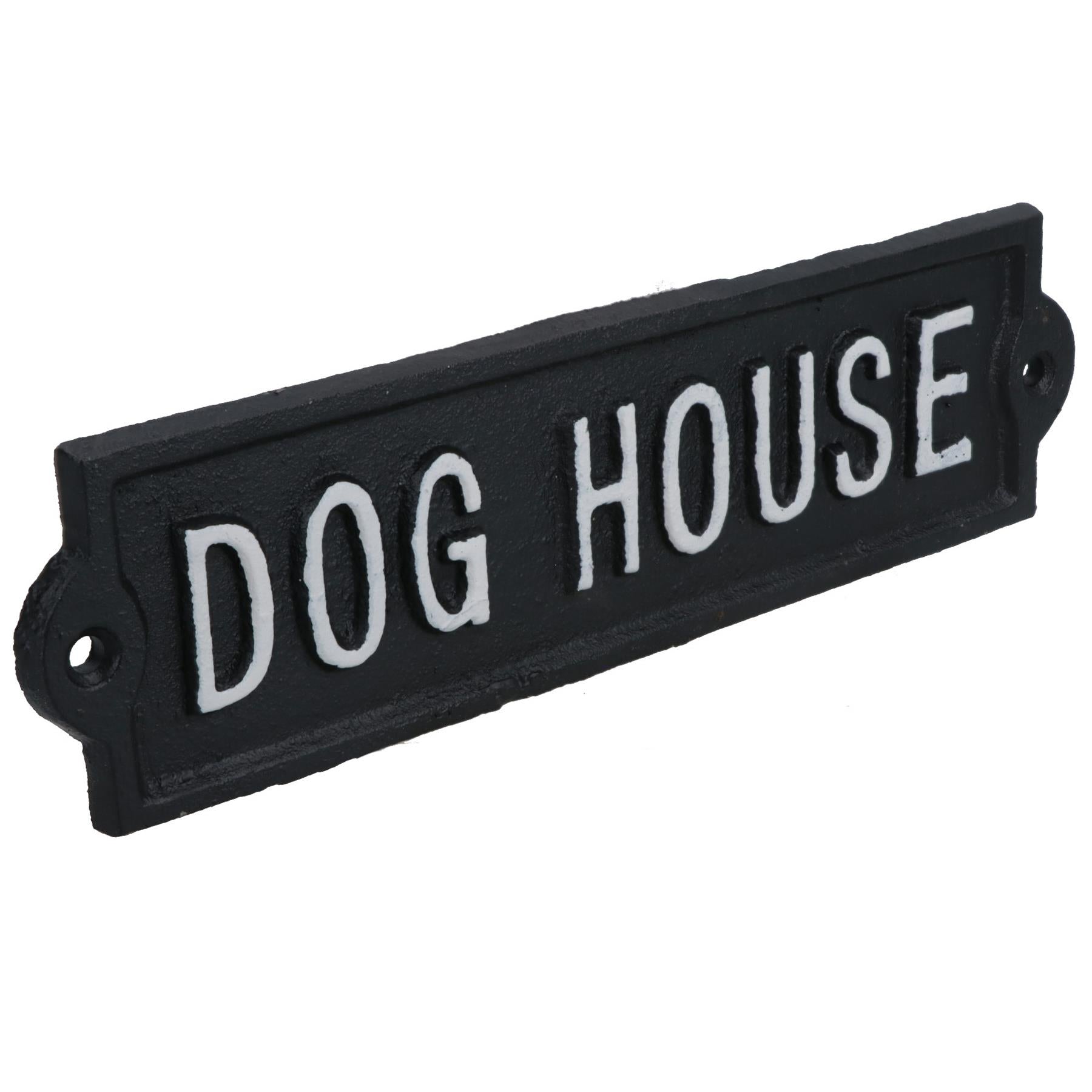 Dog House Cast Iron Sign Plaque Wall Door Fence Gate Post House Garden Yard