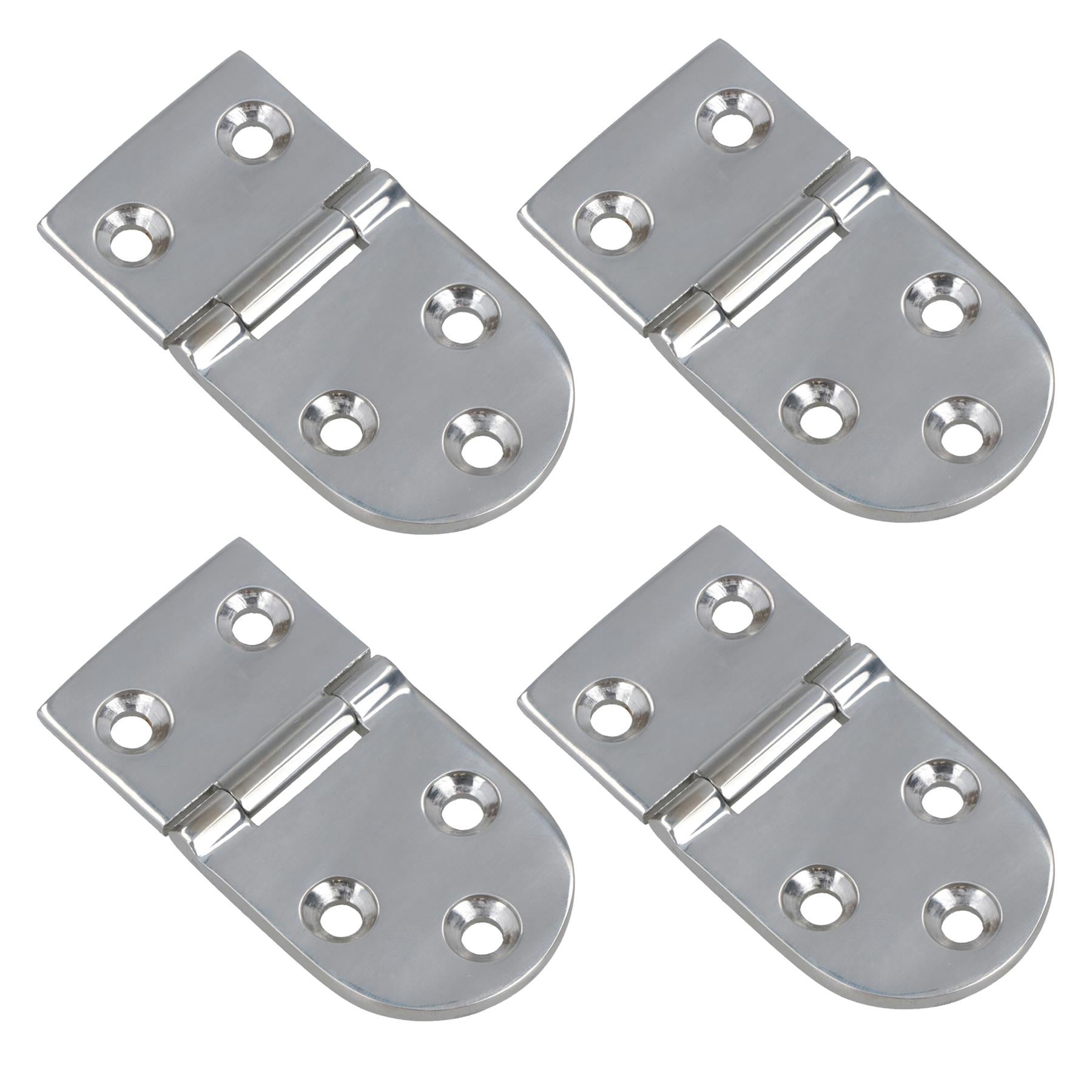 Polished Door Oval Hinge Stainless Steel 40mm x 75mm 316 Marine Cabin