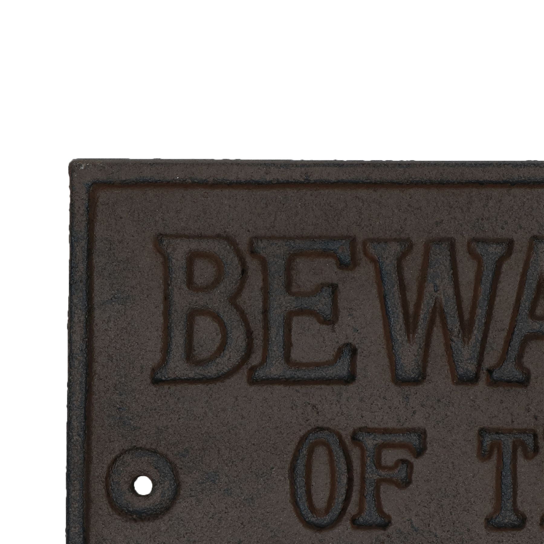 Beware of Dogs Rust Cast Iron Sign Plaque Wall Fence Gate Post House Home