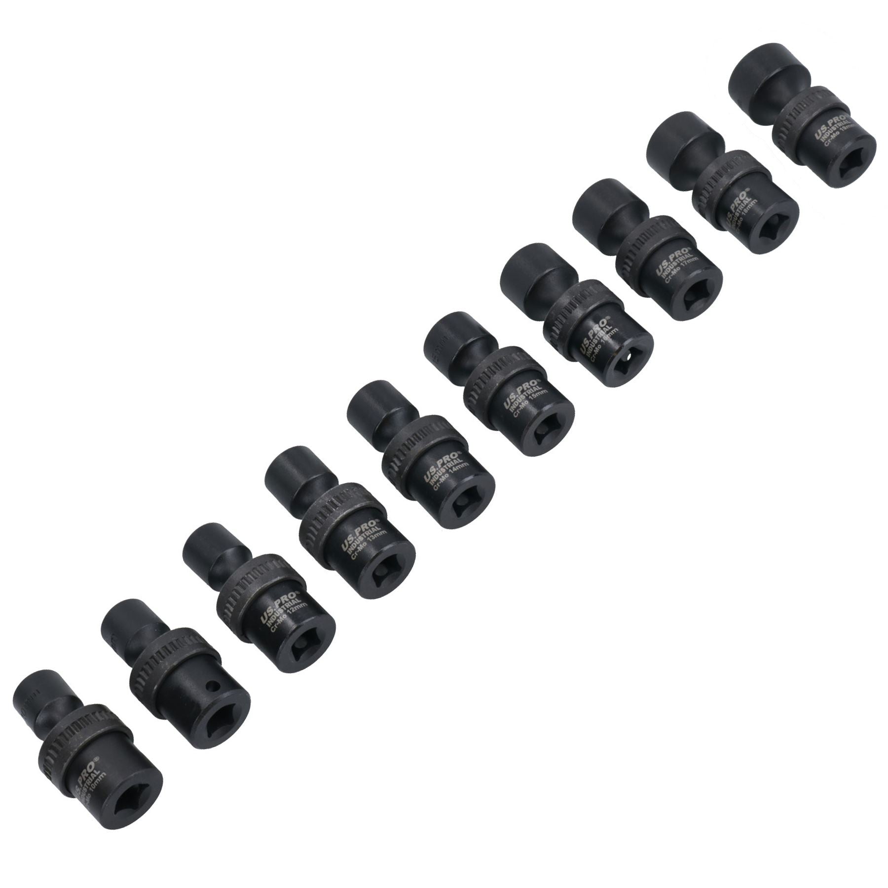 10mm – 19mm 3/8in Drive Universal Swivel Wobble Metric Impact Shallow Socket