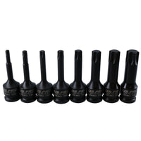 1/2" Drive Deep Impact Impacted male Torx Star Sockets T30 - T80 8pc Set