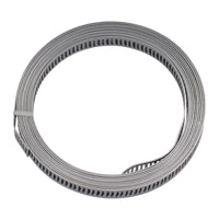 Cut To Size Stainless Steel Hose Clamp Set 2.5mtr Long With 8 Tensioning Clips