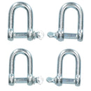 8mm Galvanised Dee D Shackle 4 Pack Chandlery Marine Rigging Shackle