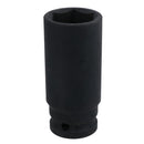 25mm 1/2in Drive Deep Metric Impact Impacted Socket 6 Sided Single Hex