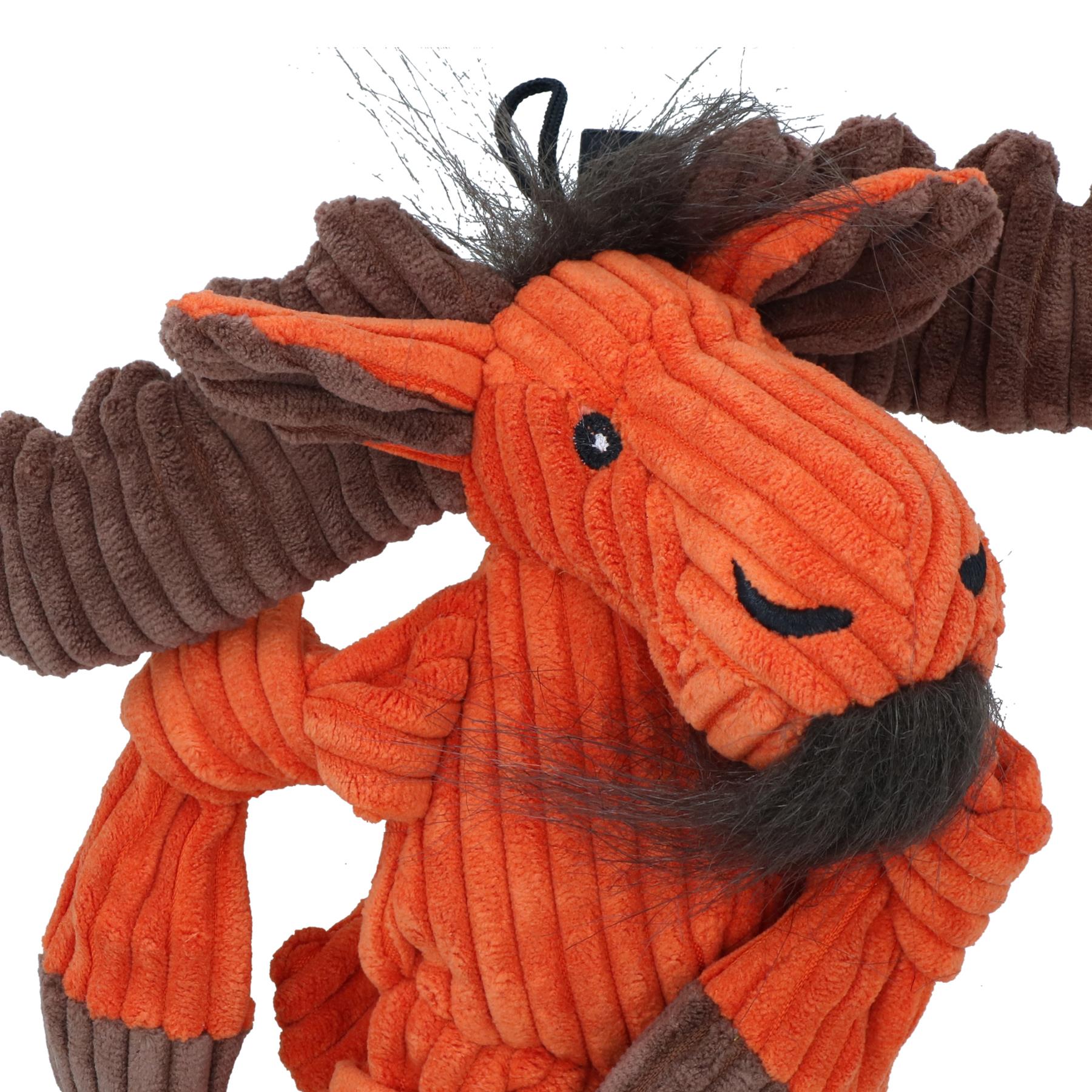 Small Moose Knottie Plush Durable Multi Squeaky Dog Puppy Toy 10x12x21cm