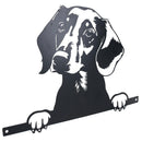 Black Metal Peeking Dachshund Silhouette with Fixing Plate Garden Ornament Gift